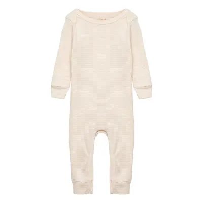 Striped Long Sleeved Romper W. Lapneck Långärmad Bodysuit Rosa Copenhagen Colors