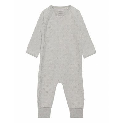 Suit Ls-Velour Jaquard Långärmad Bodysuit Grå Pippi