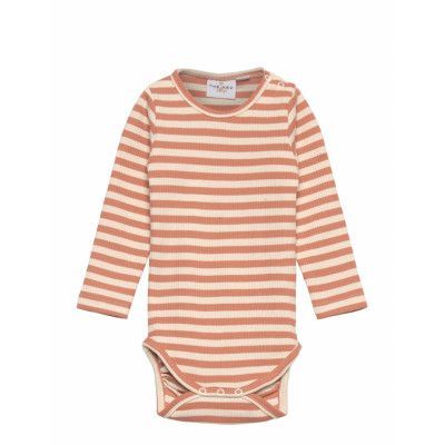 Tnfinn Rib L_S Bodysuit Bodies Long-sleeved Korall The New