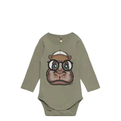 Tnsfreddy L_S Body Långärmad Bodysuit Grön The New