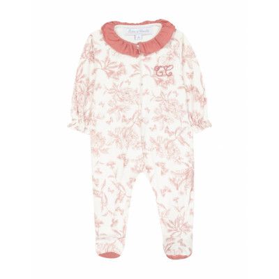 Toile De Jouy Sleepsuit Långärmad Bodysuit Pink Tartine Et Chocolat