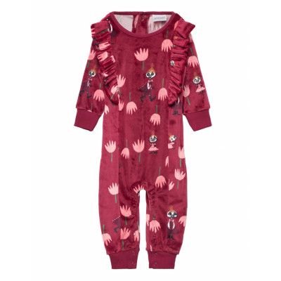 Tulpaner Overall *Villkorat Erbjudande Långärmad Bodysuit Vinröd Martinex