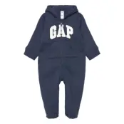 V-B Logo Flc Ftd Långärmad Bodysuit Blå GAP