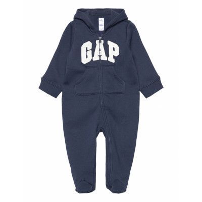 V-B Logo Flc Ftd Långärmad Bodysuit Blå GAP