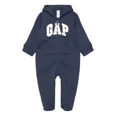 V-B Logo Flc Ftd Långärmad Bodysuit Blå GAP