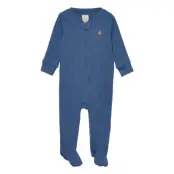 V-B Rib Ftd 1Pc Långärmad Bodysuit Blå GAP