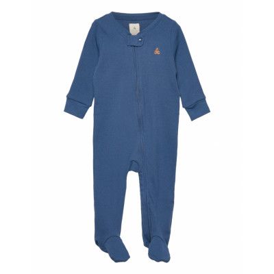 V-B Rib Ftd 1Pc Långärmad Bodysuit Blå GAP