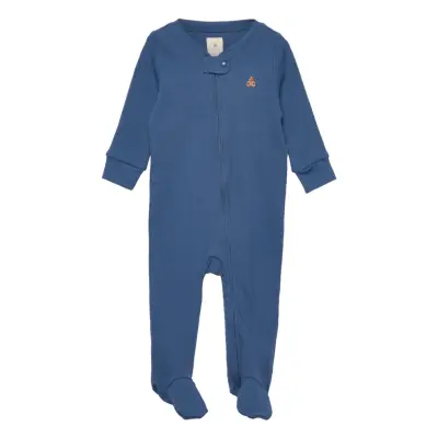 V-B Rib Ftd 1Pc Långärmad Bodysuit Blå GAP