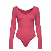 V-Neck Rib Thong Bodysuit T-shirts & Tops Bodies Rosa Superdry