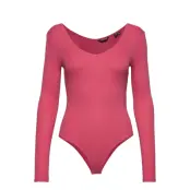 V-Neck Rib Thong Bodysuit T-shirts & Tops Bodies Rosa Superdry