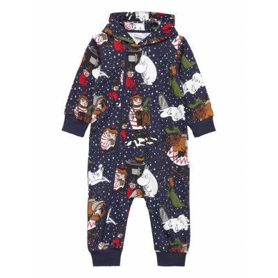 Vinterstjärna Overall B Mblå 62 Långärmad Bodysuit Multi/mönstrad Martinex