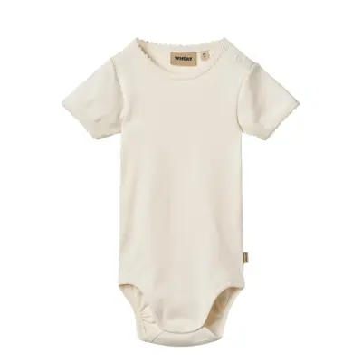 Wheat Rib Body S/S Lace Elisa - Cream - 68