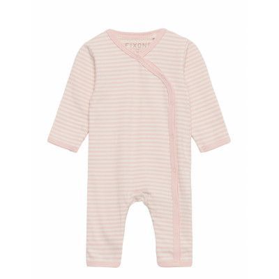Wholesuit Y/D Stripe Långärmad Bodysuit Rosa Fixoni