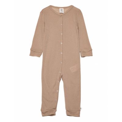 Woolly Bodysuit *Villkorat Erbjudande Base Layers Base Layer Sets Beige Müsli By Green Cotton