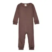 Woolly Silk Bodysuit Långärmad Bodysuit Brun Müsli By Green Cotton