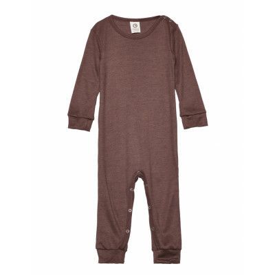 Woolly Silk Bodysuit Långärmad Bodysuit Brun Müsli By Green Cotton