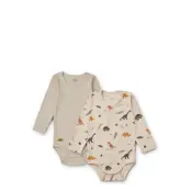 Yanni Printed Body Stocking Ls 2-Pa Bodies Long-sleeved Multi/mönstrad Liewood