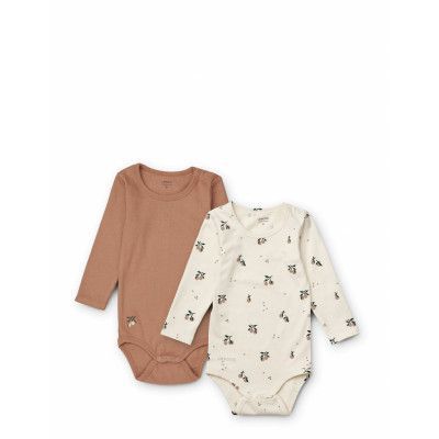 Yanni Printed Body Stocking Ls 2-Pa Bodies Long-sleeved Multi/mönstrad Liewood