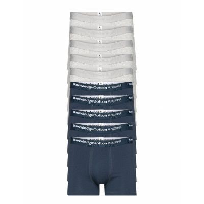 10-Pack Underwear - Gots/Vegan Boxerkalsonger Blå Knowledge Cotton Apparel