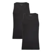 2-Pack Tank Ribbed Underwear T-shirts Sleeveless Svart Bread & Boxers