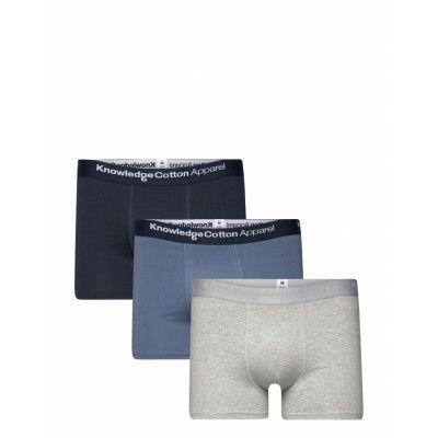 3-Pack Underwear - Gots/Vegan Boxerkalsonger Blå Knowledge Cotton Apparel