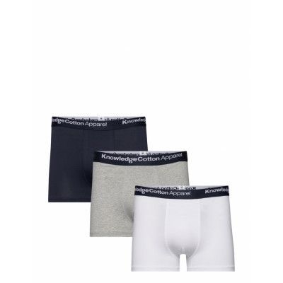 3-Pack Underwear - Gots/Vegan Boxerkalsonger Grå Knowledge Cotton Apparel