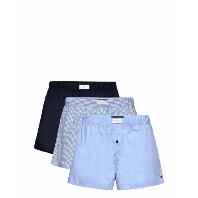 3P Woven Boxer Print *Villkorat Erbjudande Underwear Boxer Shorts Blå Tommy Hilfiger