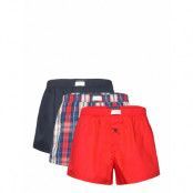 3P Woven Boxer Print Underwear Boxer Shorts Red Tommy Hilfiger