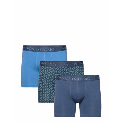 3Pk Base Bamboo Boxer Boxerkalsonger Blue Panos Emporio