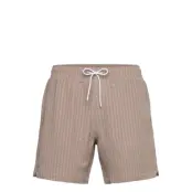 Abercrombie & Fitch Pull-On Wide Seersucker Swim Trunk - Beige - XL