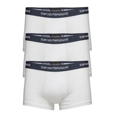 Emporio Armani Mens Knit 3-Pack Trunks - White - S