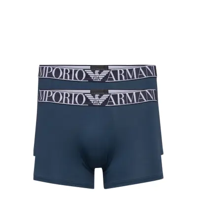 Men's Knit 2-Pack Trunk Boxerkalsonger Blå Emporio Armani