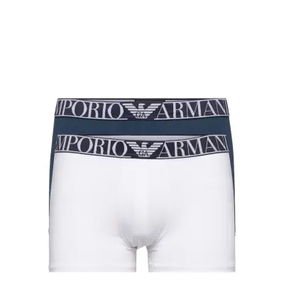Men's Knit 2-Pack Trunk Boxerkalsonger Vit Emporio Armani