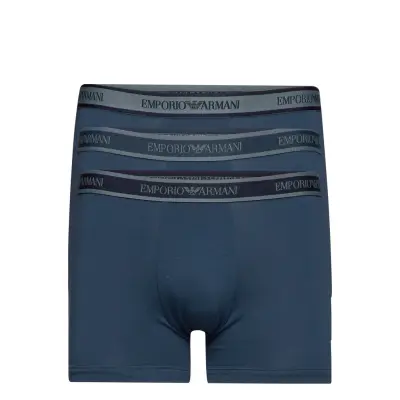 Men's Knit 3-Pack Boxer Boxerkalsonger Blå Emporio Armani