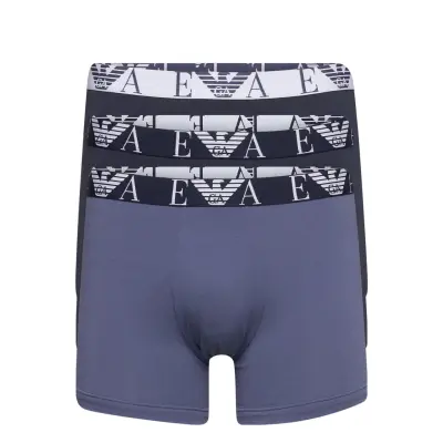 Men's Knit 3-Pack Boxer Boxerkalsonger Blå Emporio Armani