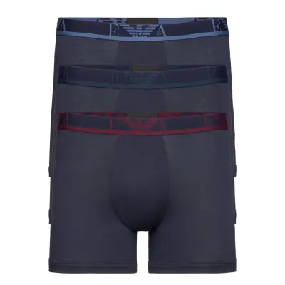 Men's Knit 3-Pack Boxer Boxerkalsonger Blå Emporio Armani