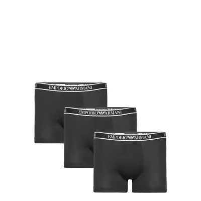 Men's Knit 3-Pack Boxer Boxerkalsonger Black Emporio Armani