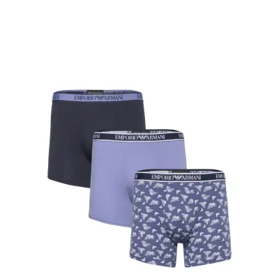 Men's Knit 3-Pack Boxer Boxerkalsonger Navy Emporio Armani