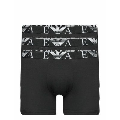 Men's Knit 3-Pack Boxer Boxerkalsonger Svart Emporio Armani
