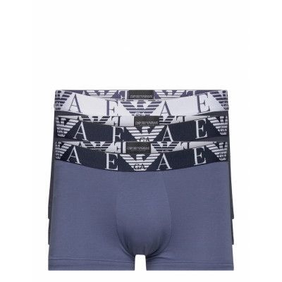 Men's Knit 3-Pack Trunk Boxerkalsonger Blå Emporio Armani