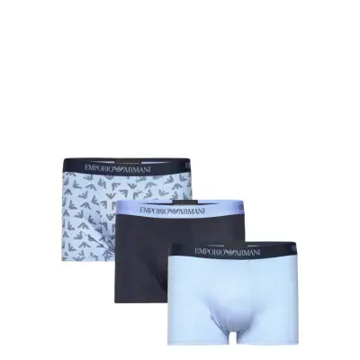 Emporio Armani Men's Knit 3-Pack Trunk Blå