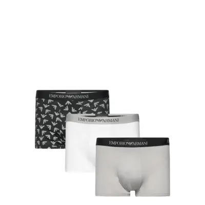 Emporio Armani Men's Knit 3-Pack Trunk Grå