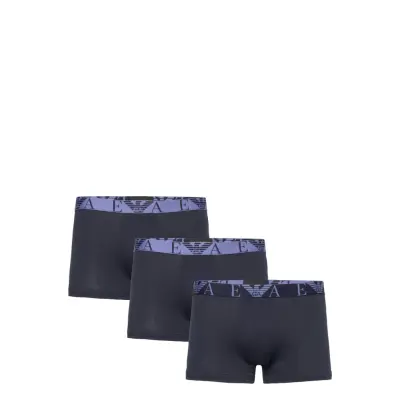 Men's Knit 3-Pack Trunk Boxerkalsonger Navy Emporio Armani