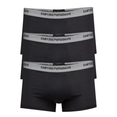Emporio Armani Mens Knit 3-Pack Trunks Svart