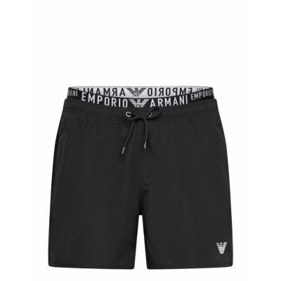 Mens Woven Boxer Badshorts Black Emporio Armani