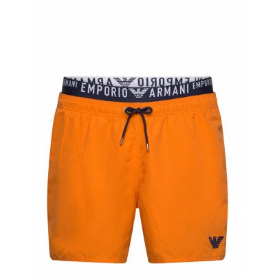 Emporio Armani Mens Woven Boxer Orange