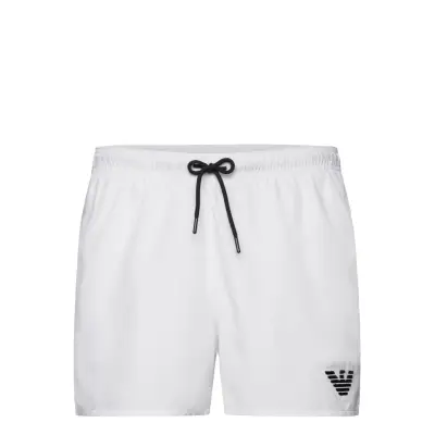 Mens Woven Boxer Badshorts Vit Emporio Armani