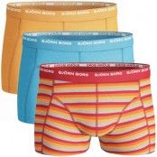 Björn Borg - 3-pack basic stripes short shorts - Orange/Blue/Red