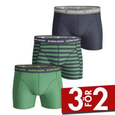 Björn Borg 3-pack Essential Stripe Pattern Shorts * Fri Frakt * * Kampanj *