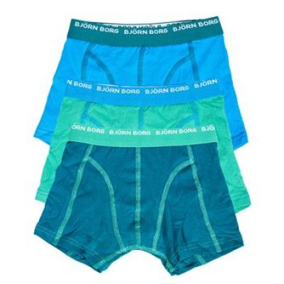 Björn Borg Boys Seasonal Solids Shorts Bril Blue 3-pack * Fri Frakt * * Kampanj *
